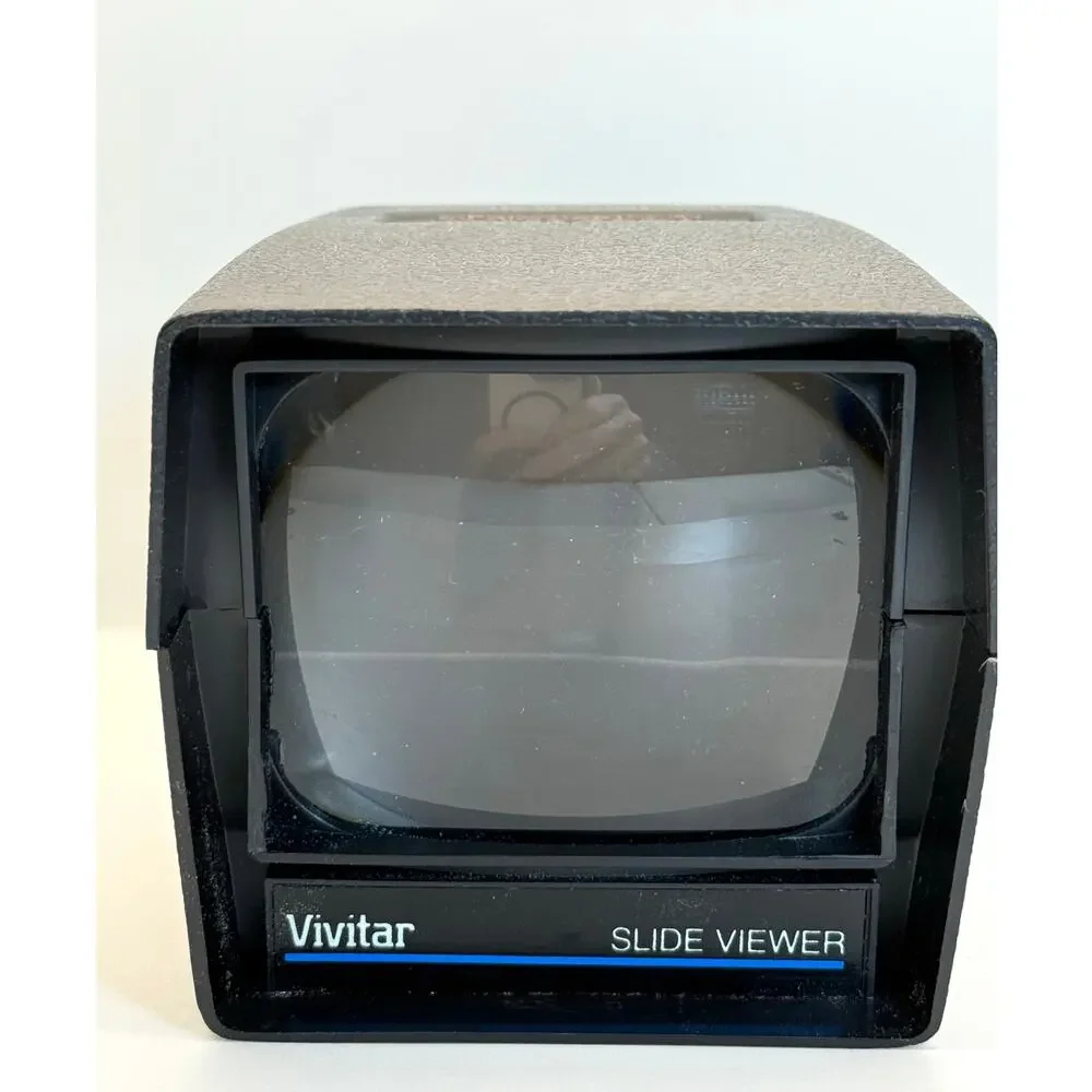 VTG Vivitar Slide Viewer Lighted 35mm Film Viewer 2x Magnifier w Box Retro Photo
